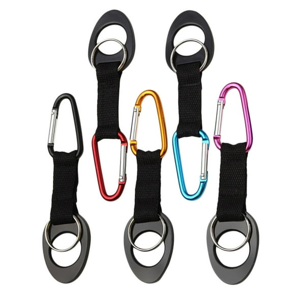 KAKOWELY 6Pcs Embossed Silica Gel Mineral Water Bottle Buckle Water Bottle Carrier Clip Water Bottle Hook Buckle Holder Clip Carabiner (Random Color),5.91"X1.57"X0.2"