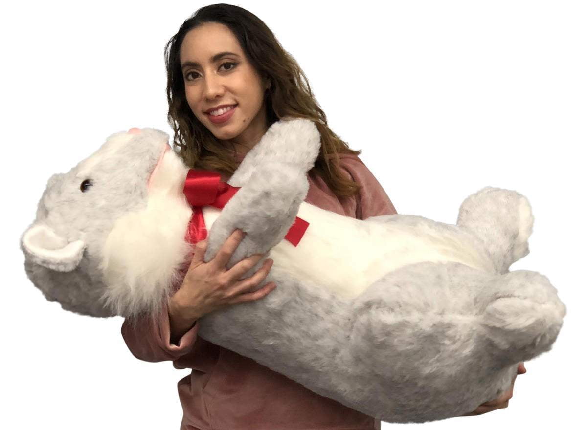 Big Plush American Made Giant Stuffed Hamster 33 inch Soft Plush Gray Color Rodent Animal