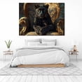 thumbnail image 3 of Mudket Framed Panther on Ornate Chair Canvas Wall Art, Regal Leopard Print Wall Decor for Men's Office, Trendy Animal Wall Art Ready to Hang - 12"L x 8"W, 3 of 10