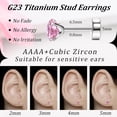 thumbnail image 3 of Hypoallergenic Flat Back Earrings for Women & Men, 4 Pairs Implant Grade Titanium Stud Earrings with Flat Backs for Cartilage, Screw Back Pure Titanium Earrings Set for Sensitive Ears with CZ, 3 of 9