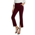 thumbnail image 4 of Lucakuins - Pantalones largos casuales para mujer, cintura alta, color sólido, pierna acampanada, pantalones divididos con bolsillos Lucakuins moda, 4 of 7