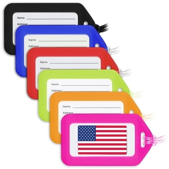 Mifflin Luggage Tags, Mixed Colors, 6 Pack