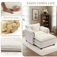 thumbnail image 5 of Armrest Sofa, 47.3" Gexpusm Indoor Comfy Chenille Couch for Bedroom, Cozy Single - Seater Sofa with Ottoman for Living Room Apartment,Small Space, Beige, 5 of 9