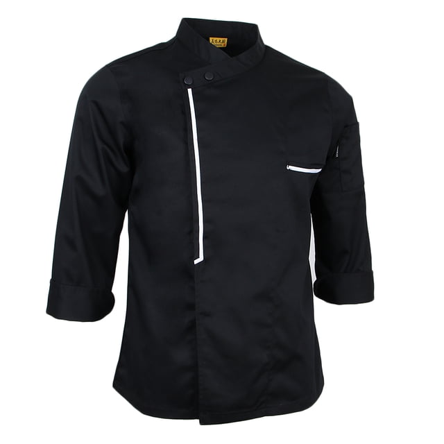 Chaqueta Retro Uniformes Mangas Largas Hotel Cocina Ropa Cómodo Profesional Estilo Clásico , METRO Baoblaze Chaqueta de chef de manga larga