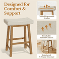 thumbnail image 2 of Yaheetech Set of 2 Farmhouse Counter Height Bar Stools, Padded Backless Seats, Beige, 2 of 8