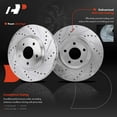thumbnail image 6 of A-Premium 11.65 inch (296mm) Front Drilled and Slotted Disc Brake Rotors + Ceramic Pads Kit Compatible with Chevy, Pontiac and Saturn Models - Malibu 04-12, Cobalt 2008, G5 07-09, G6 06-10, Aura 07-09, 6 of 9