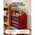 thumbnail image 2 of VEVOR Plastic Collapsible Storage Bins, 32L 3 Packs, Stackable Folding Storage Crates with Handles, Holds 26 lbs Per Bin, Foldable Heavy Duty Containers, Space-Saving Baskets, for Home Organizing, 2 of 9