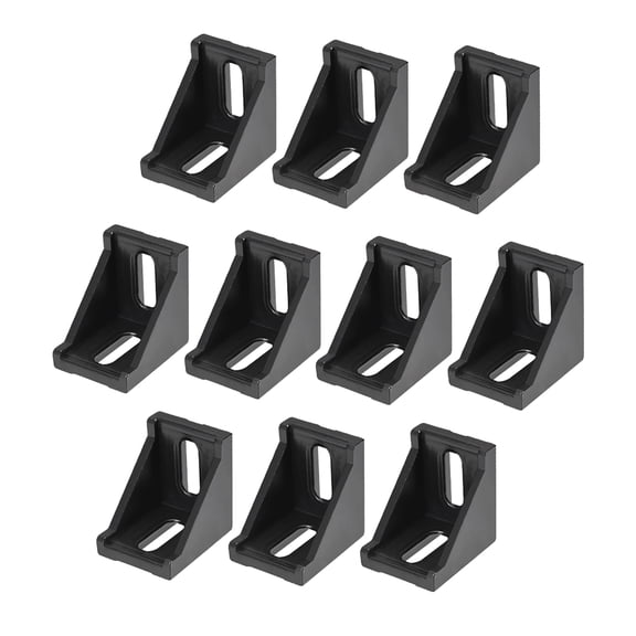 Inside Corner Bracket Gusset, 35mm x 35mm for 3030 Series Aluminum Extrusion Profile , 10 Pcs (Black)