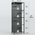 thumbnail image 4 of ModFurne Glass Display Shelf for Collectibles, LED Black Curio Cabinet, Lighted Tall Narrow Pegboard Steel Frame, Small, 4 of 9