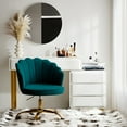 thumbnail image 6 of Makeup Vanity Chair Velvet Upholstered Office Task Desk Chairs Swivel Adjustable Teal, 6 of 11