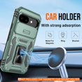 thumbnail image 3 of KOMI for Google Pixel 9A Case with [2 Pack] HD Screen Protector + Slide Camera Cover, 360° Rotation Ring Kickstand [Military Grade] Shockproof Protective Phone Cover for Pixel 9A Alpine Green, 3 of 5