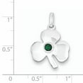 thumbnail image 2 of 925 Sterling Silver Clover with Green Glass (18x26mm) Pendant / Charm, 2 of 2