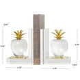 thumbnail image 3 of DecMode 4" Apple Fruit Clear Crystal Bookends with Gold Leaves (Set of 2), 3 of 11