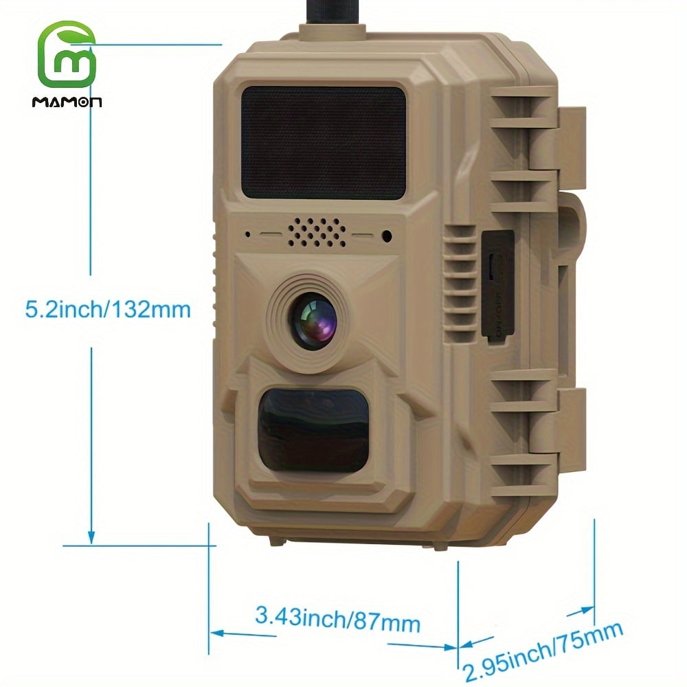 4G LTE Cellular Trail Camera Hunting Camera Game CAMO Solar Powered Battery, 4MP 2K Resolution, 70ft PIR Night Vision, 2-Way Audio, Send Pictures to Your Phone for Wildlife Monitoring and Hunting