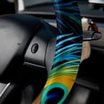 thumbnail image 5 of Peacock Feathers 14.5 Inch Printing PVC Leather Auto Accessories Car Wheel Cover Steering Wheel Covers, 5 of 6