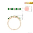 thumbnail image 4 of Angara Natural 0.4 Ct. Emerald with Diamond Non Eternity Wedding Band in 14K Rose Gold for Women (Ring Size: 12), 4 of 9