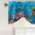 thumbnail image 5 of Tie Up Valances for Windows, Funny Diving Tiger Adjustable Valance Curtains Window Treatment for Living Room, Ocean Sea Coastal Coral Fish Marine Life Rod Pocket Kitchen Curtains & Drapes 60x18 Inch, 5 of 9