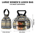 thumbnail image 5 of Boho Bohemia Pioneer Flower Drawstring Lunch Bag Women - Drawstring Lunch Bag Insulated for Work Office - Stain-Resistant Large Lunchbags for Women with Multi-Pockets, 5 of 6