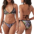 thumbnail image 3 of Naloa Lilacs Teapot Scenic Painting Print Women Halter Bikini Set ,Two Piece Triangle Swimsuit,Tie Bathing Suit,Sexy Triangle Two Piece Swimwear, 3 of 5