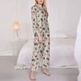 thumbnail image 3 of Salouo summer insects Pattern Women's Pajamas Set Long Sleeve Button Down Sleepwear Soft Pj Lounge Sets for women 2 Piece Pjs Set with Long Pants-X-Large, 3 of 7
