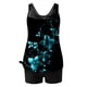 thumbnail image 5 of Trajes de baño Amzcrzy Tankini para mujer, bikini de control de abdomen para mujer, traje de baño conservador de cintura alta, estampado de moda, traje de baño de dos piezas multicolor, XL, 5 of 6
