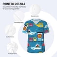 thumbnail image 4 of Balery Transportations With Cute Animals Baseball Jersey for Men Casual Button Down Shirts Short Sleeve Active Team Sports Uniform-Small, 4 of 9