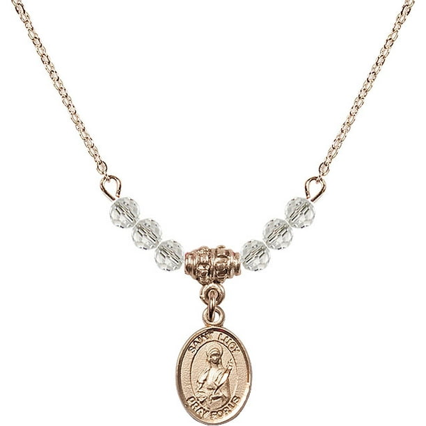 Bonyak Jewelry Saint Medal Collection 18 Inch Hamilton Gold Plated Necklace With 4mm White April Birth Month Stone Beads And Lucy Charm Com - Saint Lucy Gold Pendant Bonyak Jewelry Saint Medal Collection 18 Inch Hamilton Gold Plated Necklace With 4mm White April Birth Month Stone Beads And Lucy Charm Com - Saint Lucy Gold Pendant