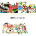 thumbnail image 4 of Garvee Wooden ﻿Train Table 33" x 24" x 16", with 80 Multicolor Piece, for Toddlers 3+, 4 of 7