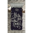 thumbnail image 3 of Ambesonne Inspirational Quilted Bedspread Set 2 Pcs, Night Sky Words, Twin Size, Dark Purple Beige, 3 of 3