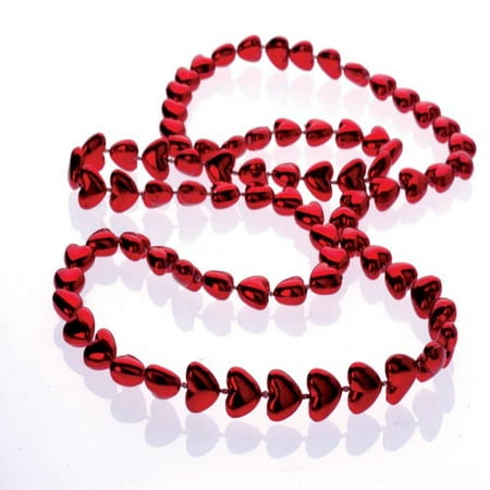 METALLIC HEART BEAD NECKLACES, SOLD BY 17 DOZENS