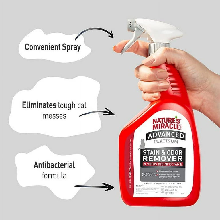 Nature s Miracle Advanced Platinum Disinfectant Stain Odor Remover CAT 32oz Walmart