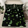 thumbnail image 4 of jejeloiu Pixel Geometric Bed Sheets,Building Block Games King Sheets,Construction Games Sheet Set For Child,Breathable Bedroom Decorative,4pcs, 4 of 7