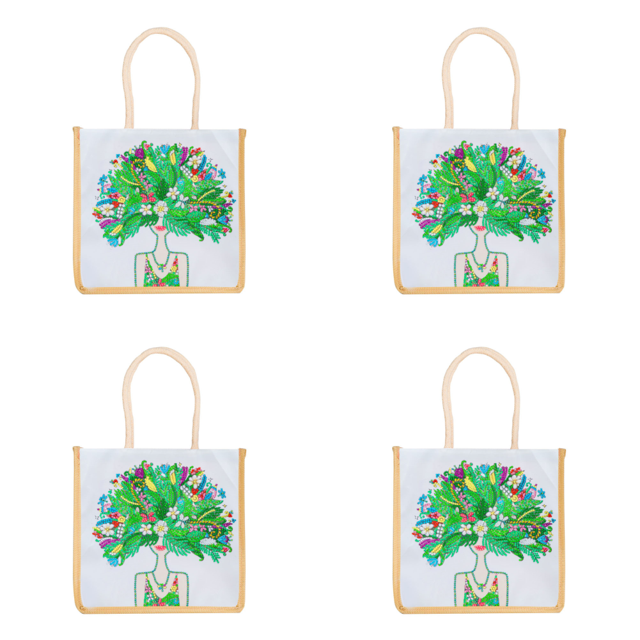 Bolso Pintura Diamantes 5D Bolsas Almacenamiento Compras Lino Belleza DIY (GT5013)