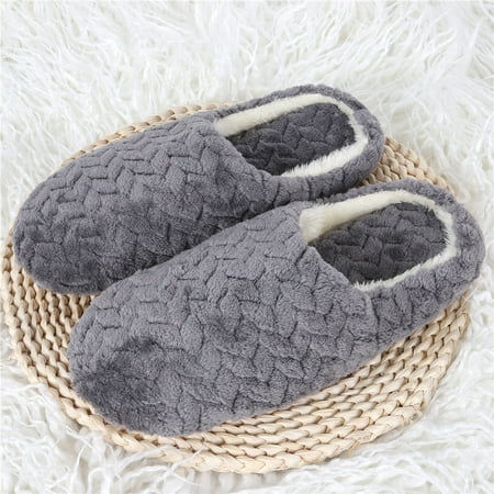 

Women/Men/Unisex Memory Foam Slip-Resistant Slip on Indoor Quiet Comfy Plush Slippers