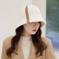 thumbnail image 3 of Warm Winter Hat Knitted Hat Women Winter Bucket Hat Thick Color Matching Soft Sun Uv Protection Short Brim Windproof Cold, 3 of 5