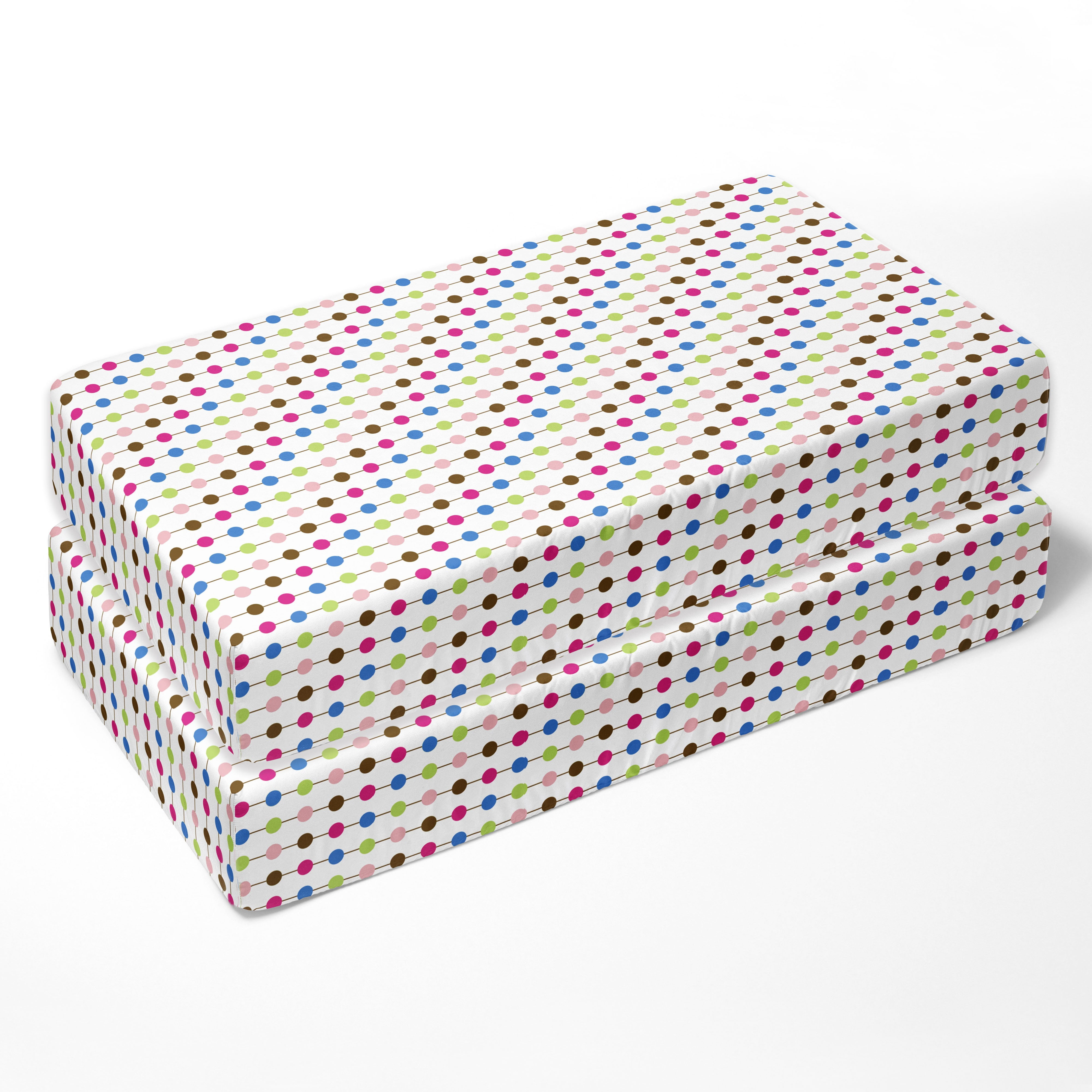 Bacati - Crib or Toddler Bed Fitted Sheet 100% Cotton Percale, Botanical, Pink/Aqua/Fuchsia/Green
