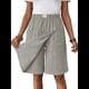 thumbnail image 1 of Pantalones Cortos de para Mujer, Bermudas Informales, Largos, de Cintura Alta, Cómodos y de Verano con Bolsillos Gris M, 1 of 8