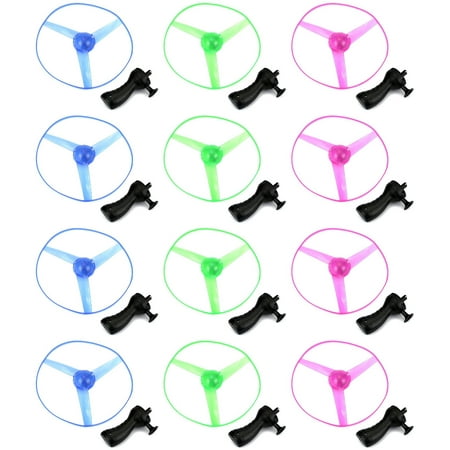 Set of 12 VT Flying Spinning Saucer Children's Kid's Toy Flying Disc Playsets (Colors May Vary)