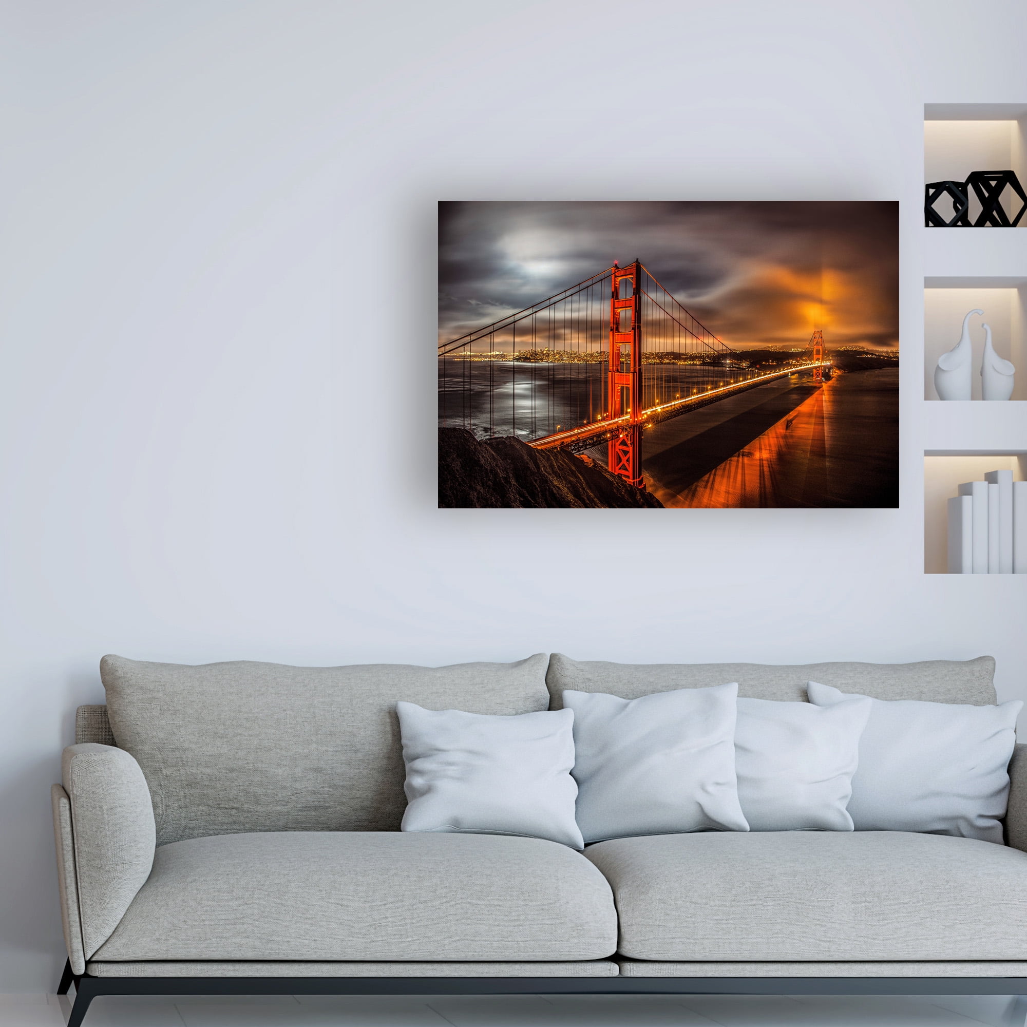 Trademark Fine Art 'Golden Gate Evening' Canvas Art by John Gavrili