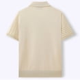 thumbnail image 6 of Fewfanhot Men's Big and Tall Solid Knit P0L0 Shirt, Collared Zipper Short Sleeve Business Casual Pullover Top, S-3XL, 6 of 6