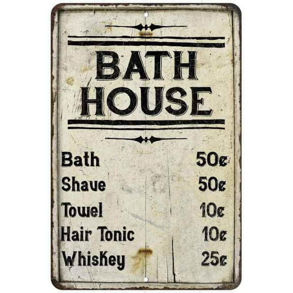 Bath House Price List Vintage Look Chic 8 x 12 High Gloss Metal 208120020175
