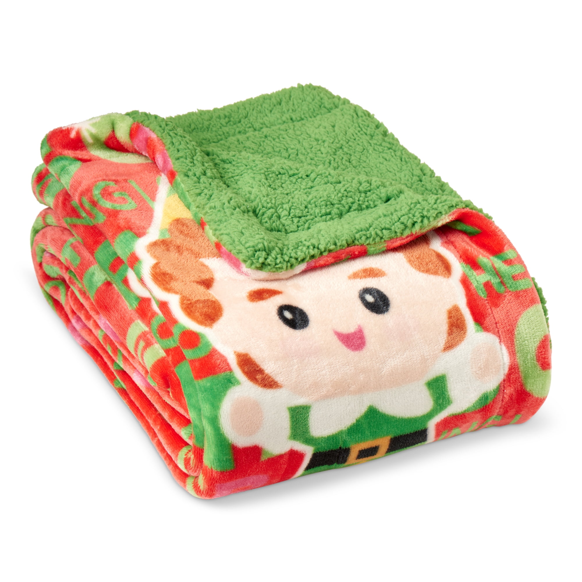 Elf Christmas Cheer Silk Touch Throw Blanket with Sherpa Reverse 50 x 60 inches