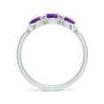 thumbnail image 2 of ANGARA Natural 0.45 Ct. Amethyst with Diamond Classic Ring in 14K White Gold for Women (Ring Size: 3), 2 of 9