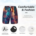 thumbnail image 3 of Haiem Starry Sky White Cloud Puppy Mens Swim Trunks with Compression Liner 2 in 1 Swimming Shorts Stretch Swimwear Quick Dry,Board Shorts-3X-Large, 3 of 9