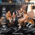 thumbnail image 2 of SIXHOME Outdoor Rug with LED Strip Lights 8'x10' Waterproof Reversible Patio Rug Portable Tropical Indoor Outdoor Rug Plastic Straw Rug for RV Camping Garden Picnic Deck Backyard Black and White, 2 of 8