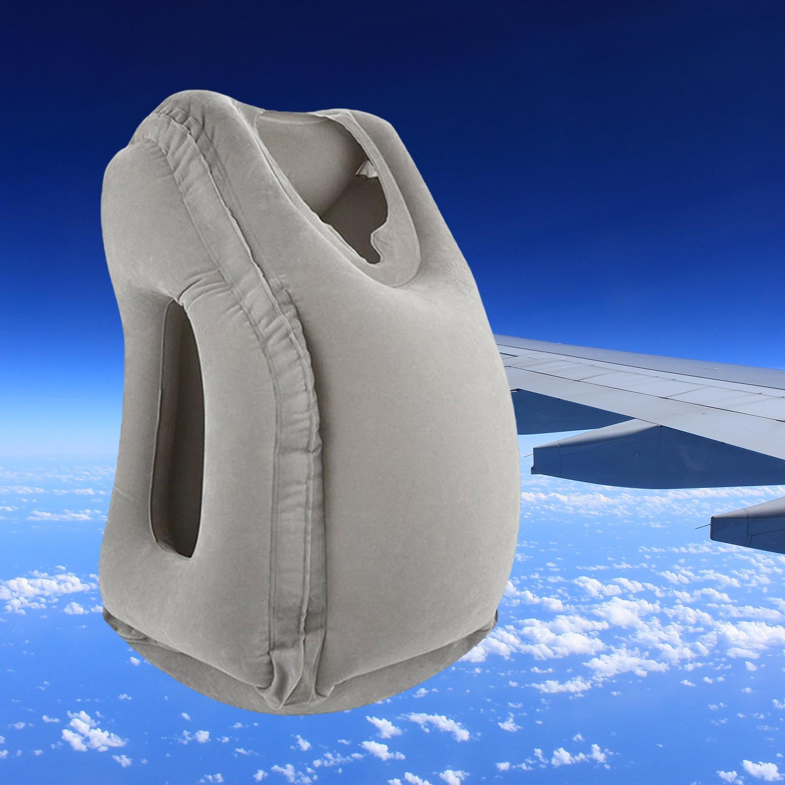 Coussin De Voyage Gonflable Noir - Oreiller Portable Pour Avion, Voiture, Bureau Ou Maison