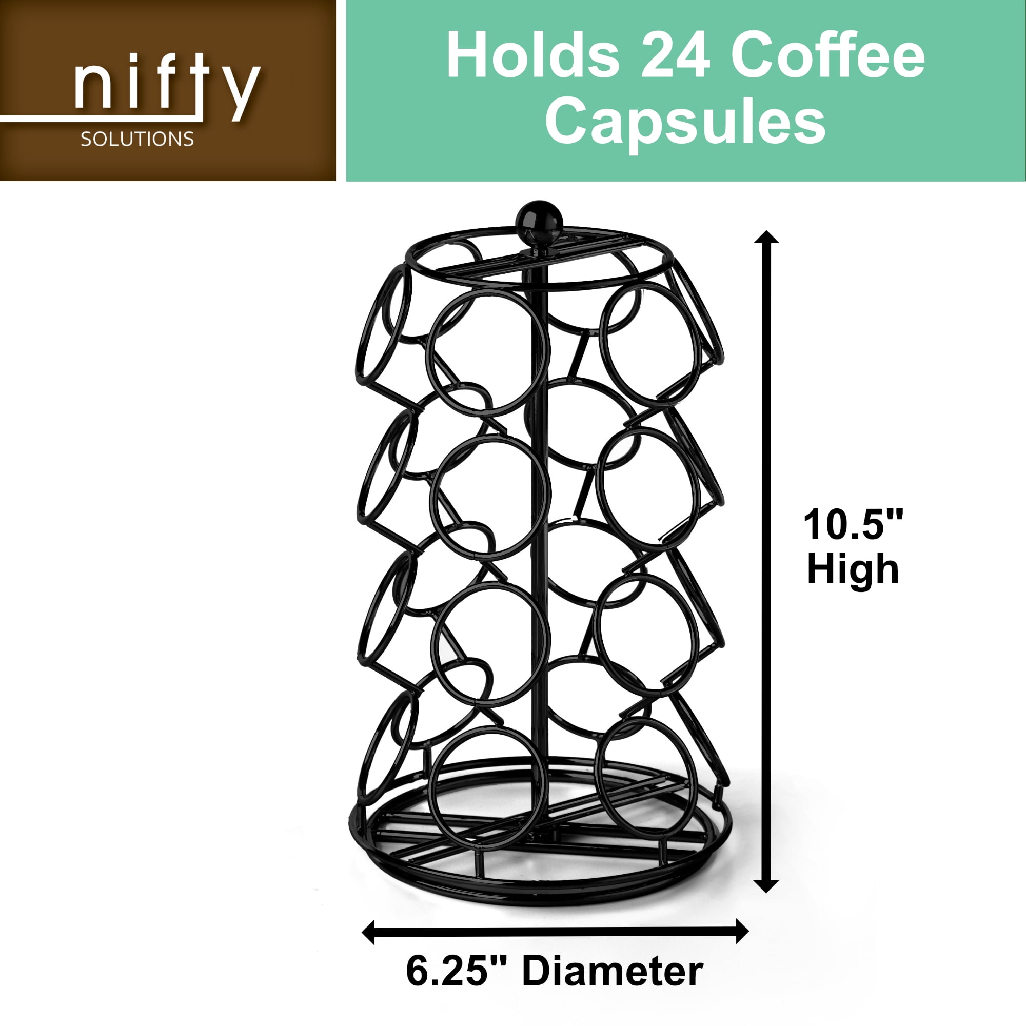 Nifty Solutions 24 Count Coffee Pod Carousel, Chrome - Thumbnail 2