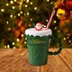 thumbnail image 2 of Taza navideña Árbol de Navidad Taza de agua de cerámica Taza alta con tapa y pajita Taza de cerámica Taza para parejas, 2 of 4