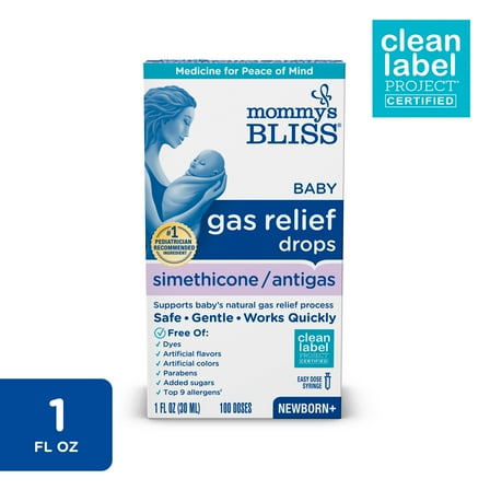 Mommy's Bliss Gas Relief Simethicone Drops for Newborns 1 fl oz 30 ml, over-the-Counter