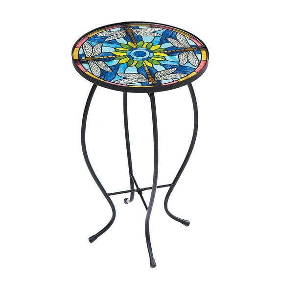 Evergreen Glass Table Tiffany Inspired Dragonfly